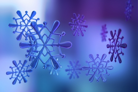 Conceptual snowflake. Soft edges can make impression that it's made of candy. Representing winter time, xmas holidays. の写真素材