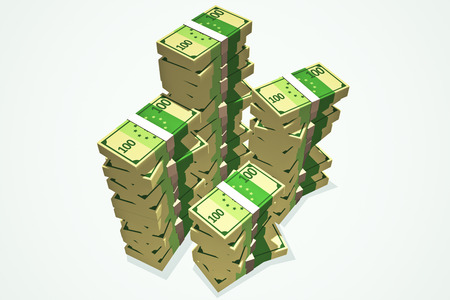 Stacks Of Hundred Euro Notesの写真素材