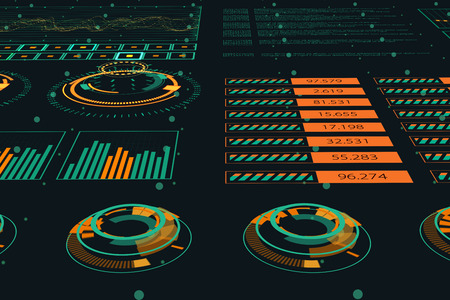 Futuristic Graphic User Interface Fluctuating Graph Ratio