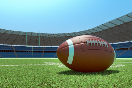 Ball lying on the 30 yd line.の写真素材