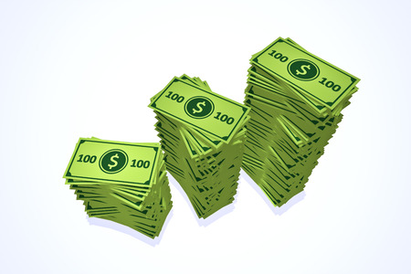 Pile Of Hundred Dollar Notesの写真素材