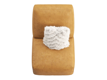 Modern adjustable brown leather upholstery chair. Brown leather upholstery chair on white background. Mid-century, Loft, Chalet, Scandinavian interior. 3d renderingの写真素材