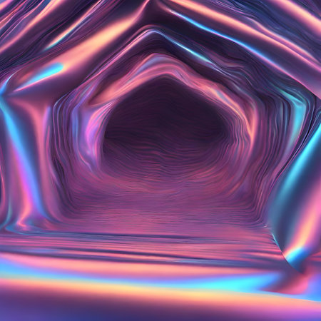 Holographic Abstract liquid background. Holo bright and colorful poster. Pink-Blue art. High qualityの素材