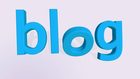 The word BLOG in 3D letters of blueの写真素材