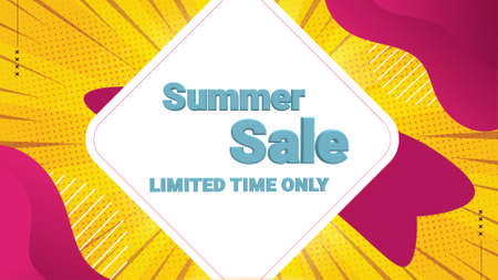 Summer Sale illustration words shot megaphone Banner design template for marketing. Summer Sale promotion or retail. background banner modern 3d design for store shop, online store, website, landing pageの写真素材