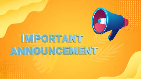 shouting megaphone with Important Announcement word illustration concept, can use for, landing page, template, ui, web, mobile app, poster, banner, flyerの写真素材