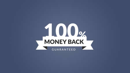 100% money back guarantee illustration text for saleの写真素材