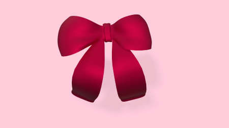 3d render bow isolated on pink backgroundの写真素材