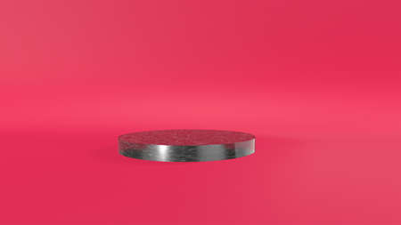 3D Render Marble podiums pastel on pink background. Abstract minimal scene with geometrical. Scene to show cosmetic products presentation. Mock up design empty space. Showcase, shopfront, display caseの写真素材