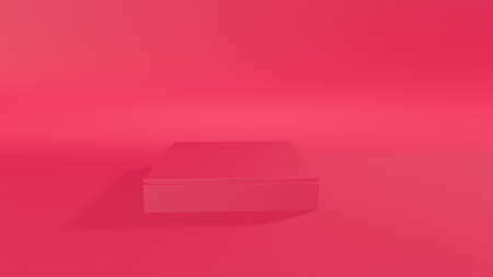 3D Render podiums pastel on pink background. Abstract minimal scene with geometrical. Scene to show cosmetic products presentation. Mock up design empty space. Showcase, shopfront, display caseの写真素材