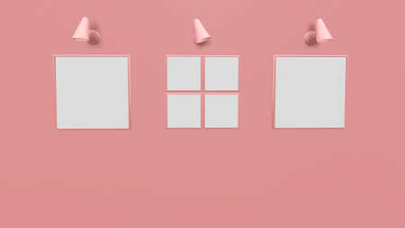 3d render fame mockup with top lightの写真素材