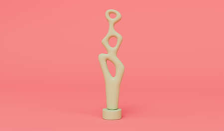 3d render award Statue Prize on pink background