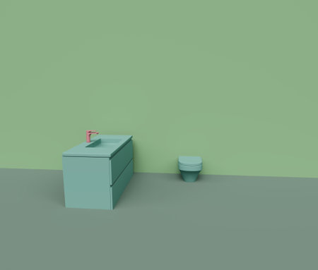 3d render of commode and basin isolated on Pastel background, 3d background minimal sceneの写真素材