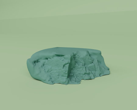 3d render of Granite Rock isolated on Pastel background, 3d background minimal sceneの写真素材