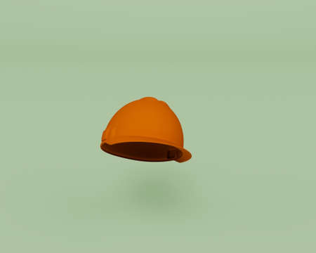 3d render of hard helmet isolated on Pastel background, 3d background minimal sceneの写真素材