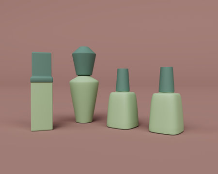 Abstract design element 3d render of Cosmetic Bottles Minimalist conceptの写真素材