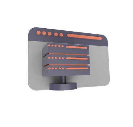 minimal 3d Illustration Web UI-UX design, web development concept. Web design, website hosting, data...