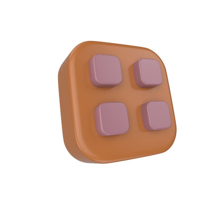 minimal 3d Illustration user interface menu button 3d render.