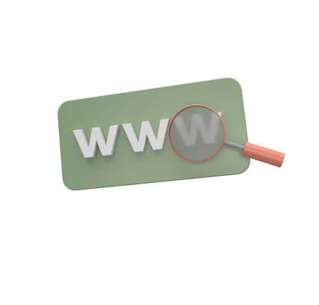 minimal 3d Illustration www browser symbol concept. website address icon or world wide web, global social communication symbolの写真素材