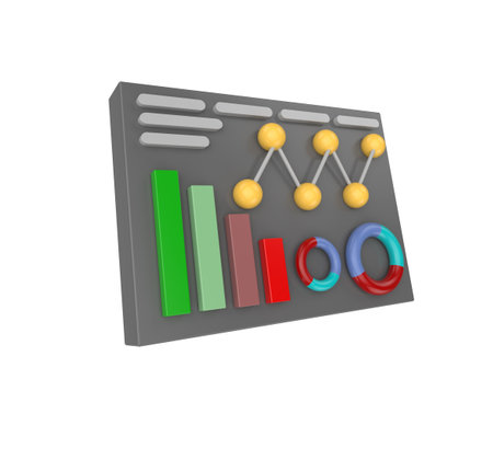3d Illustration Growing bars and rising arrow. progress, Charts and diagrams, Pie, Line,...