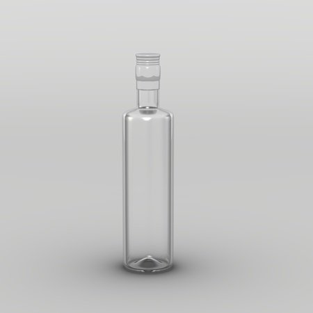 3d render of glass bottleの写真素材