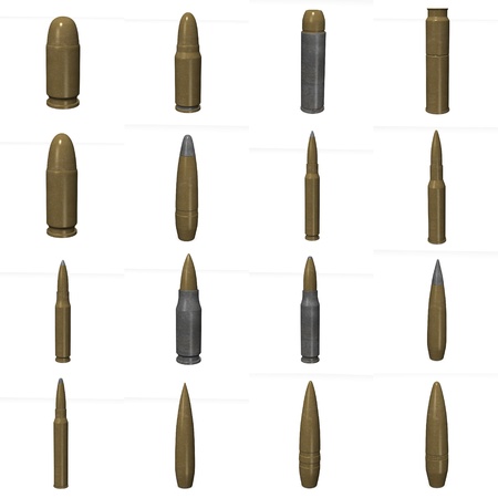 3d render of gun bulletの写真素材