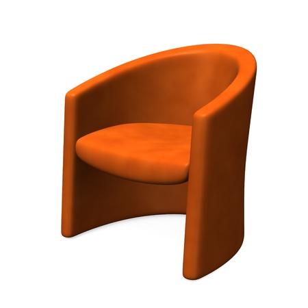 3d render of orange chair の写真素材