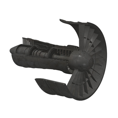 3d render of jet engineの写真素材