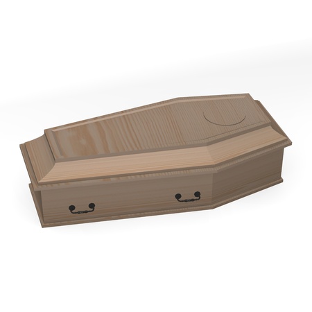 3d render of coffin (cemetery coffin)の写真素材