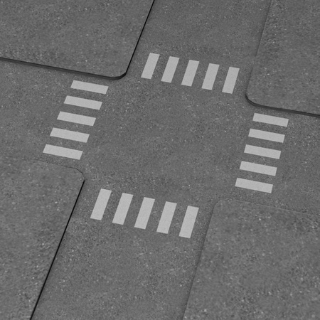 3d render of stylized crossroadの写真素材