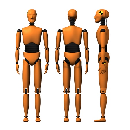 3d render of car crash  test dummyの写真素材