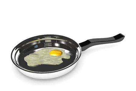 3d render of pan with eggsの写真素材