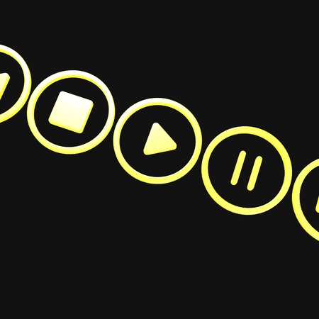 3d render of player buttonsの写真素材