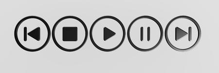 3d render of player buttonsの写真素材