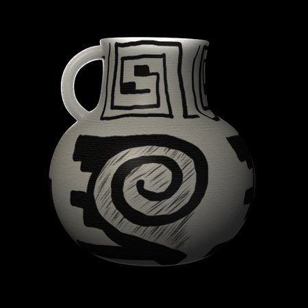 3d render of prehistoric vaseの写真素材