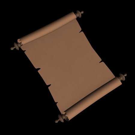 3d render of paper scroll 