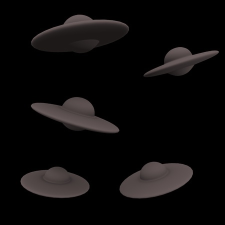 3d render of UFO spaceship の写真素材