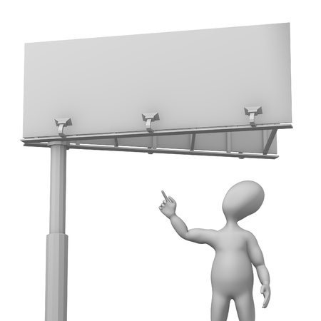 3d render of cartoon character showing adの写真素材