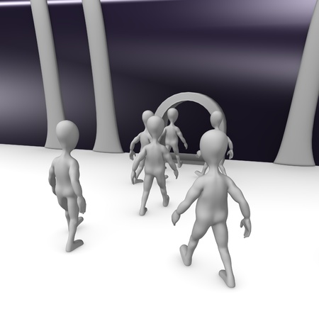 3d render of cartoon character with futuristic house 
