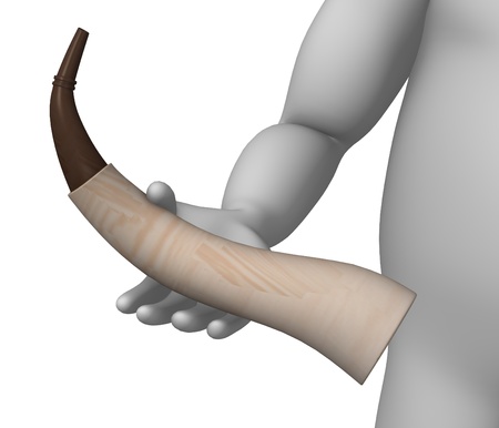 3d render of cartoon character with hornの写真素材