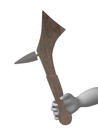 3d render of cartoon character with indian weaponの写真素材