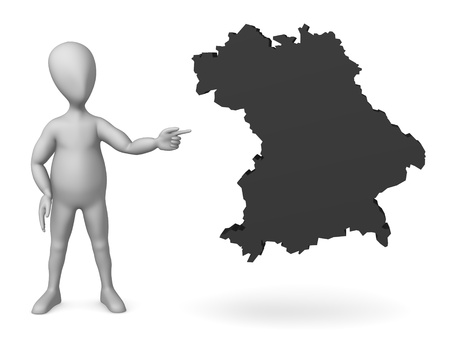 3d render of cartoon character with map of germany の写真素材