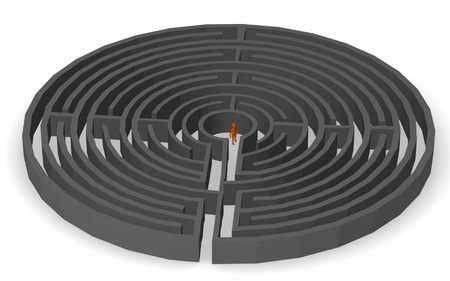 3d render of cartoon character with mazeの写真素材