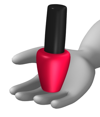 3d render of cartoon character with nailpolishの写真素材