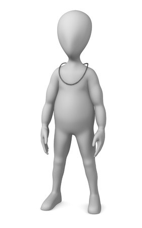 3d render of cartoon character with necklaceの写真素材