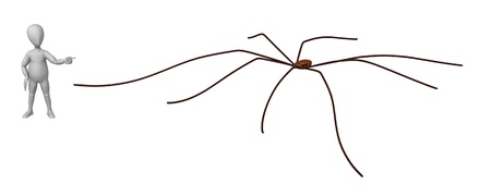 3d render of cartoon character with spiderの写真素材
