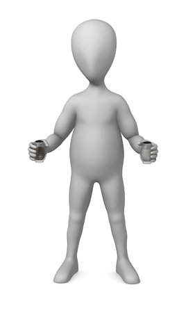 3d render of cartoon character with salt/pepper flaskの写真素材