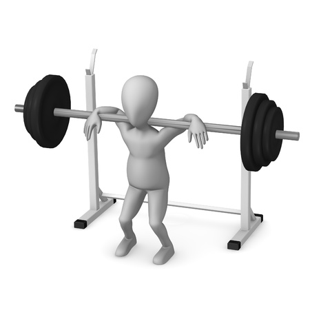 3d render of cartoon character making excerciseの写真素材