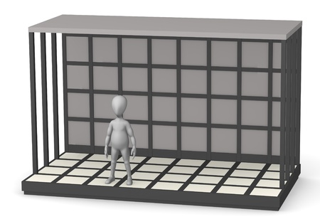 3d render of cartoon character with stageの写真素材