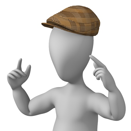 3d render of cartoon character with summer hatの写真素材